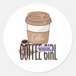 Kaffe-älskare Runt Klistermärke