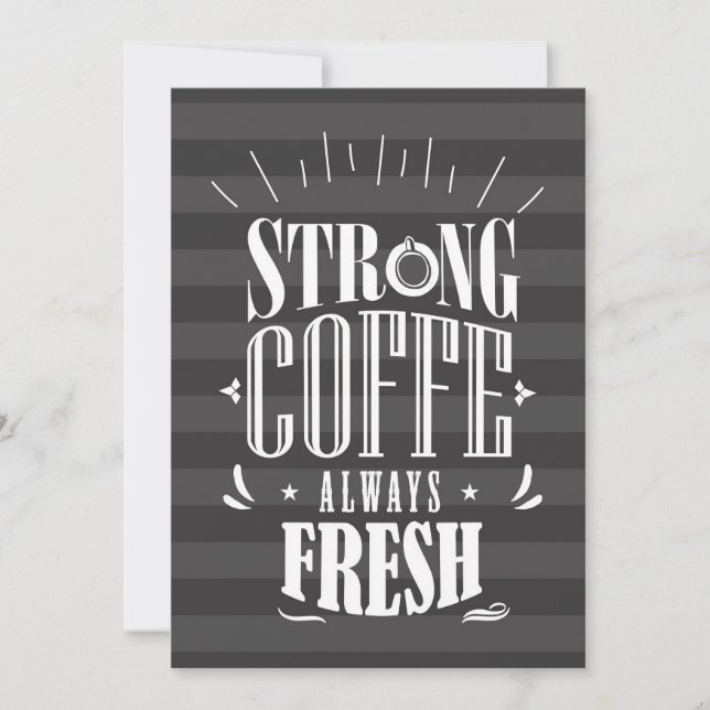 Kaffe Älskare Stark kaffe, alltid färskt Tack Kort (Framsida)
