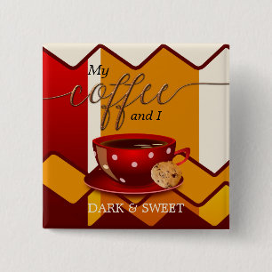 Kaffe Älskare Sweet Button Knapp