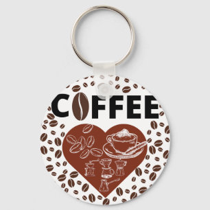 Kaffe älskare T-Shirt Nyckelring