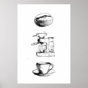 Kaffe Älskare-uppsättning Poster