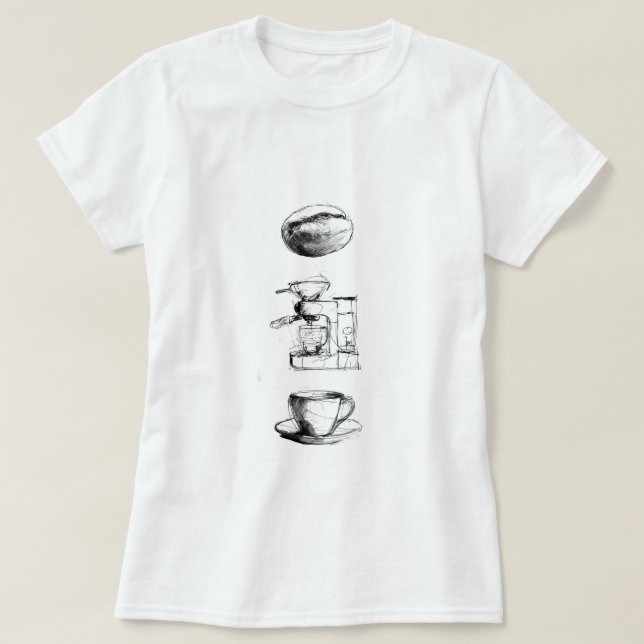Kaffe Älskare-uppsättning T Shirt (Design framsida)