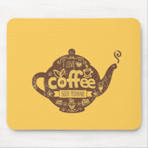 Kaffe älskare vintage retro cafe art I kärlek kaff Musmatta