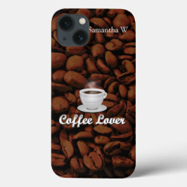 Kaffe Älskare, vit Kopp/bruna bönor