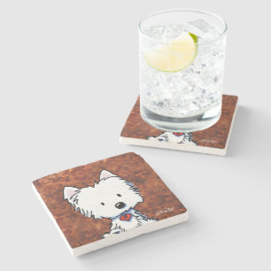 Kaffe Älskare Westie Stone Underlägg Sten