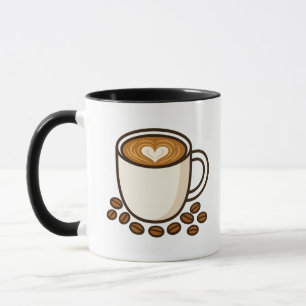 Kaffe Älskare's Latte Art Mugg - Heart Cappuccino