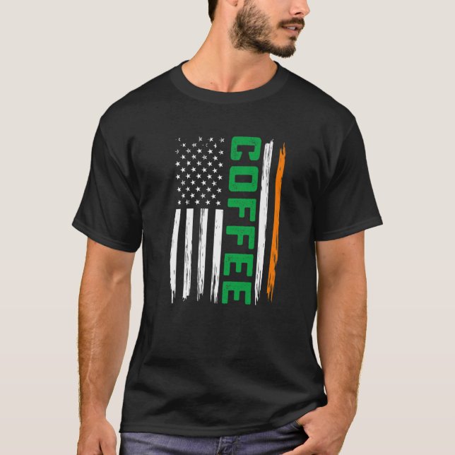 Kaffe Amerikanska Flagga St patrick's day Manar Kv T Shirt (Framsida)