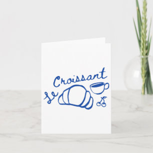 Kaffe& kroissant Fransk Retro Graphic Vintag Kort