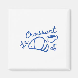 Kaffe& kroissant Fransk Retro Graphic Vintag Magnet