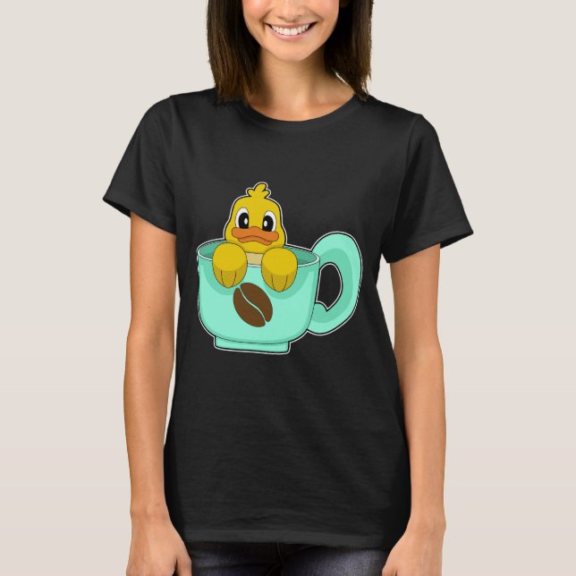 Kaffe anka Kopp T Shirt (Framsida)