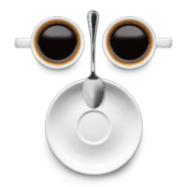Kaffe Ansikte 2 Kopp kaffe, aucer och sked T Shirt