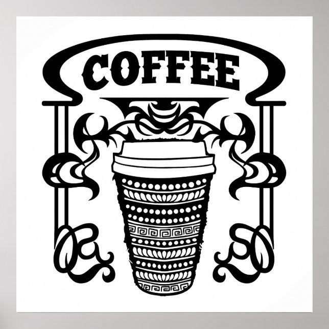 Kaffe är allas favoritdryck poster (Framsidan)