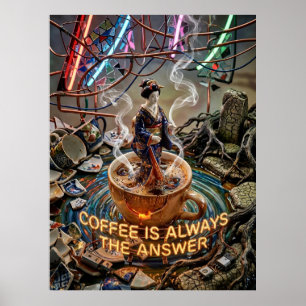 kaffe är alltid svaret poster