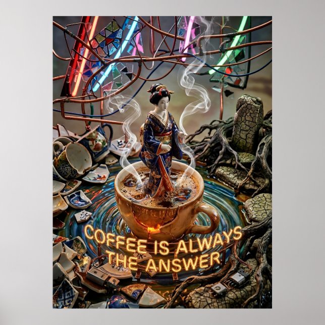 kaffe är alltid svaret poster (Framsidan)
