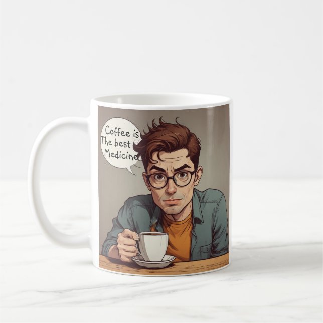 Kaffe är den bästa medicinen kaffemugg (Vänster)