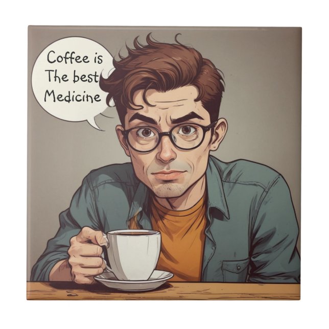 Kaffe är den bästa medicinen kakelplatta (Framsidan)