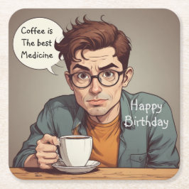 Kaffe är det bästa läkemedlet underlägg papper kvadrat