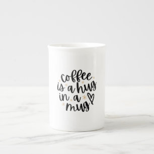 Kaffe är en hacka i en Mugg-flony kaffecitat Älska Benporslin Mugg