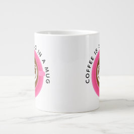 Kaffe är en kram i mugg, Rosa Jumbo Mugg