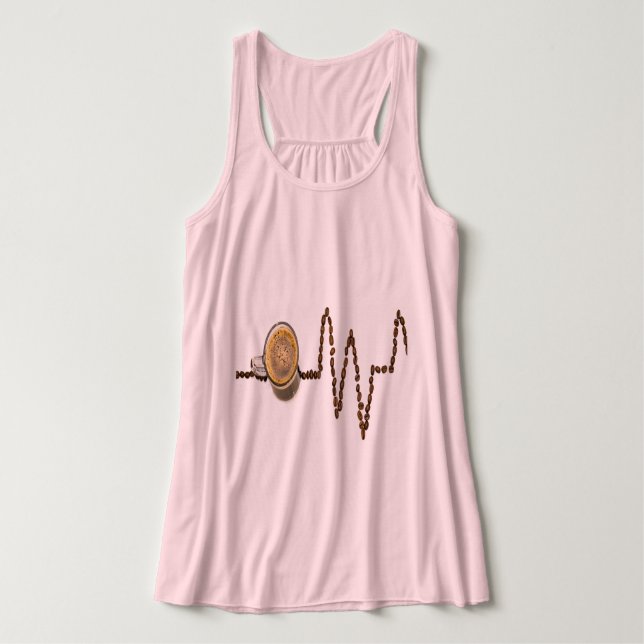 Kaffe är en tid då vi tycker om det. linne med racerback  (Design framsida)