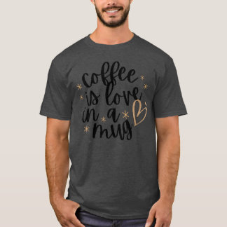 Kaffe är kärlek i en mugg vintage t shirt