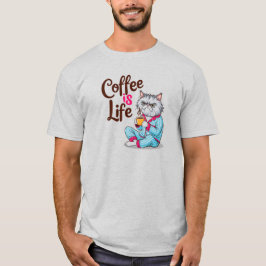 Kaffe är Life med Grumpy Cat Shirt T