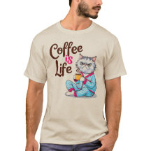 Kaffe är Life med Grumpy Cat Shirt