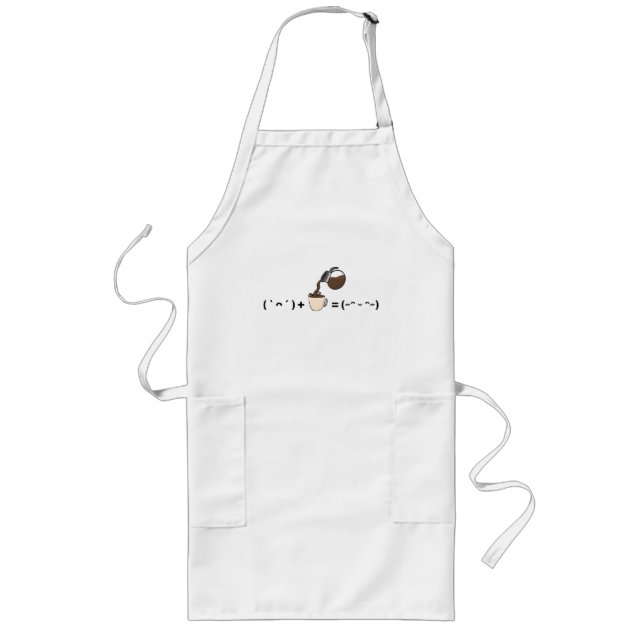 Kaffe är Lika Med Glad Stämning Minimalistisk Kons Långt Förkläde (Framsidan)