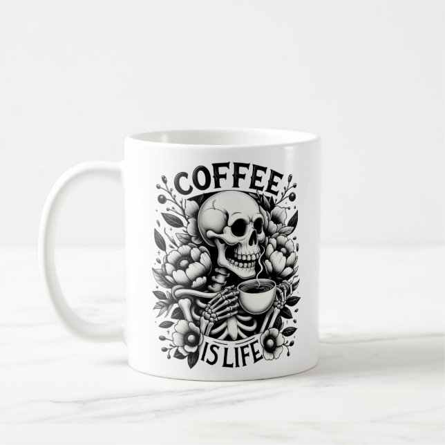 Kaffe är liv kaffemugg (Vänster)
