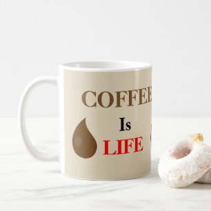 Kaffe är liv kaffemugg
