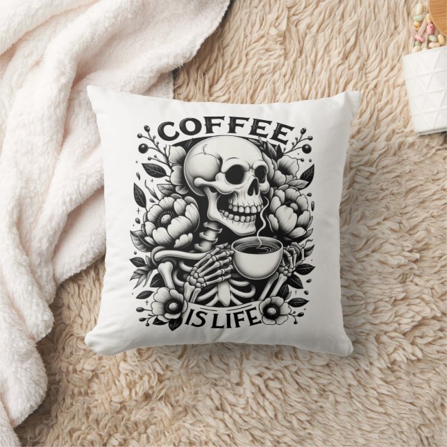 Kaffe är liv kudde (Filt)