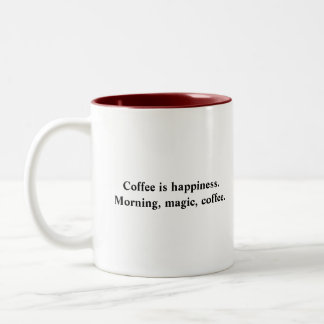Kaffe är Lycka Roligt Citat Brun Tvåtons Mugg