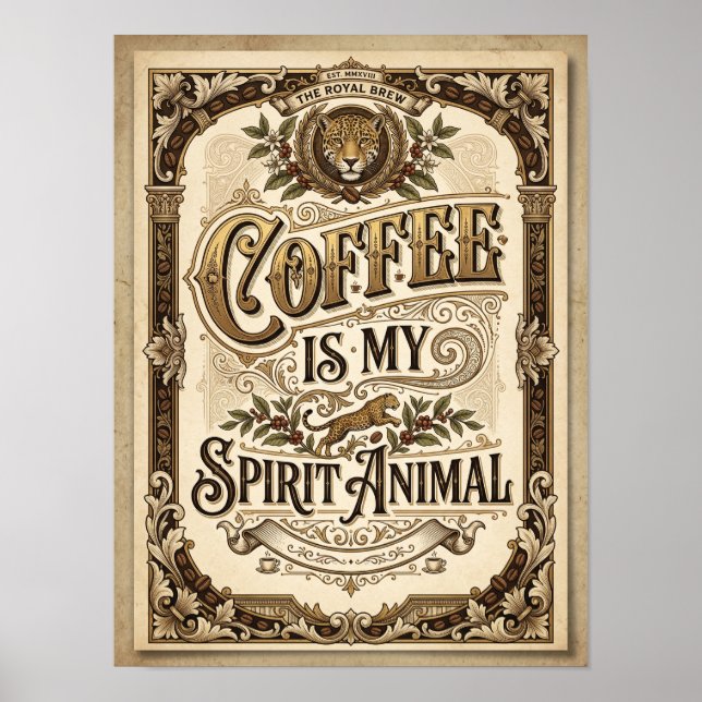 kaffe är min andliga djur poster (Framsidan)