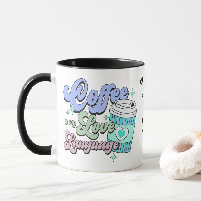 Kaffe är min anpassningsbar på kärlek mugg (Med munk)