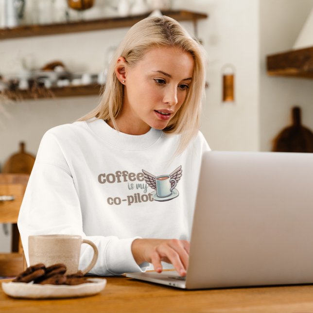 Kaffe är min biträdande pilot t shirt (When coffee is what keeps you moving, this sweatshirt will tell (warn?) everyone you see!)