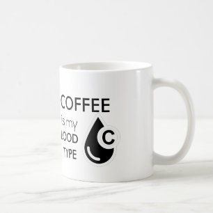 Kaffe är min blodtyp kaffemugg