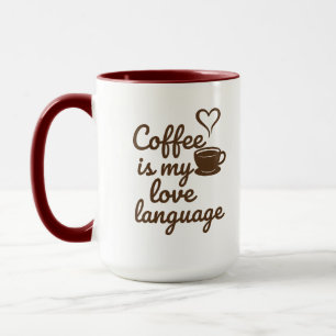 Kaffe är min Kärlek språkpremie Mugg