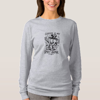 Kaffe är min Långärmad för unga kvinnor. T Shirt
