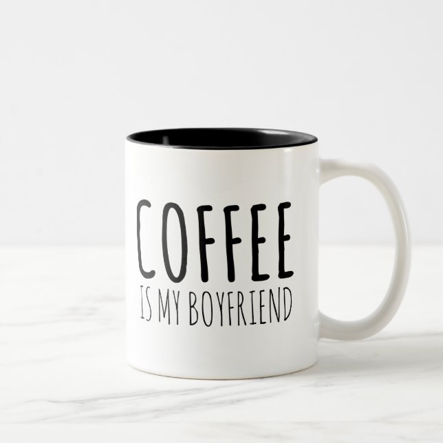 Kaffe är min pojkvän Två-Tonad mugg (Höger)