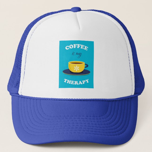 Kaffe är min terapeutiska Truckerkeps (Framsida)