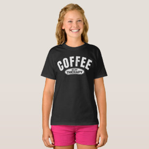 kaffe är min terapi koffein rolig typografi  t shirt
