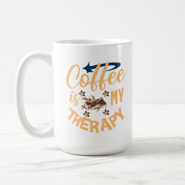 Kaffe är min terapi Mugg (Vänster)