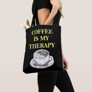 Kaffe är min terapi tygkasse