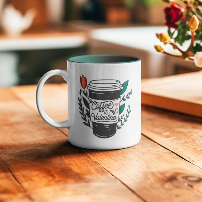 Kaffe är min Valentine Två-Tonad Mugg (Skapare uppladdad)