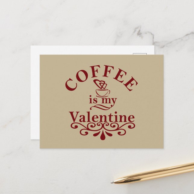 Kaffe är min valentinniga lustiga helg vykort (Fram/Back In Situ)