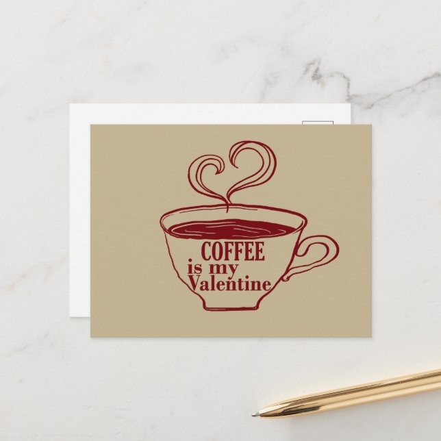 Kaffe är min valentinniga lustiga helg vykort (Fram/Back In Situ)