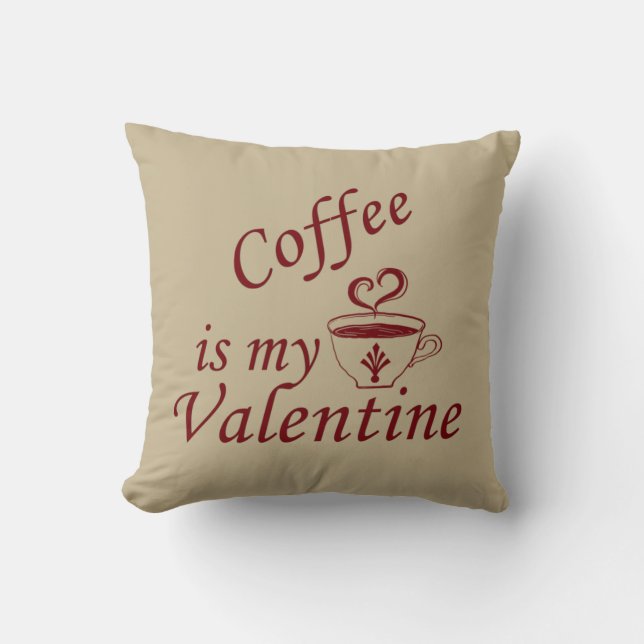 Kaffe är min valentinniga lustiga kudde (Framsida)