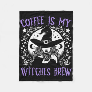 Kaffe är min vinkling Brew Retro Halloween Witch B Fleecefilt