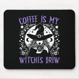 Kaffe är min vinkling Brew Retro Halloween Witch B Musmatta