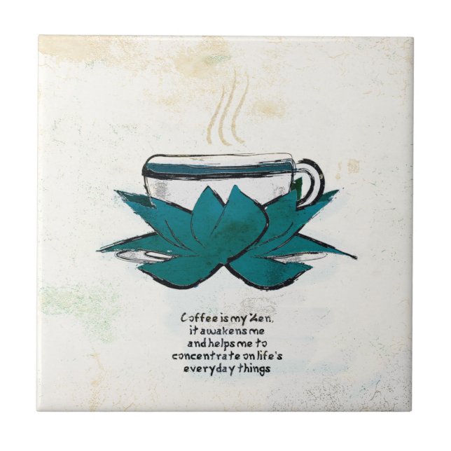 kaffe är min zen kakelplatta (Framsidan)